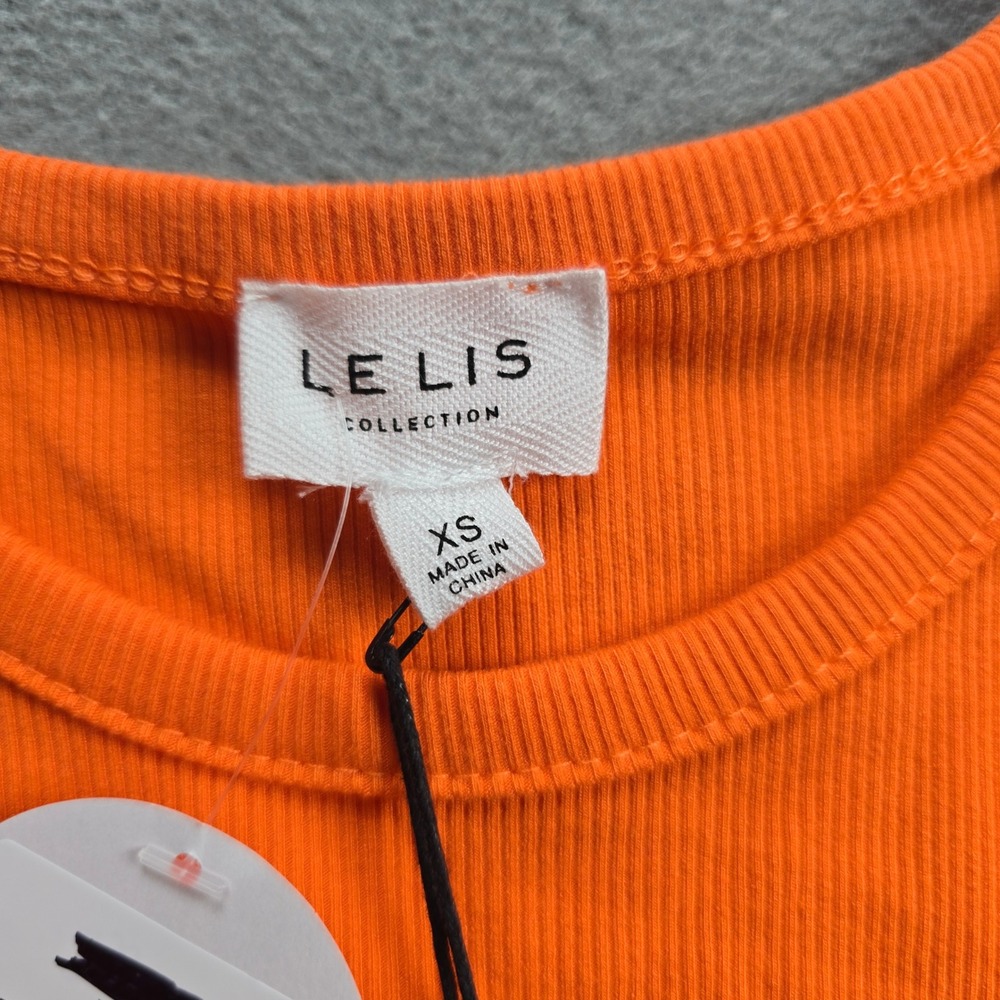 Le Lis Collection Womens Ribbed Sleeveless Bodysuit Orange XS New - Picture 6 of 7